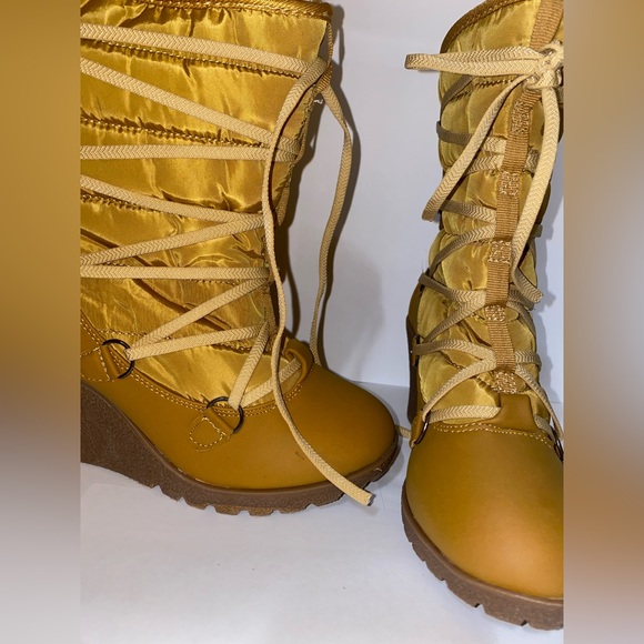 Carrini CA Collection Womens Fashion Faux Shearling Lined Wedge Booties in Brown - Picture 3 of 6